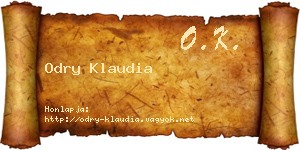Odry Klaudia névjegykártya