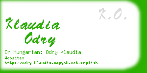 klaudia odry business card